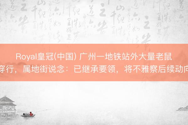 Royal皇冠(中国) 广州一地铁站外大量老鼠穿行，属地街说念：已继承要领，将不雅察后续动向