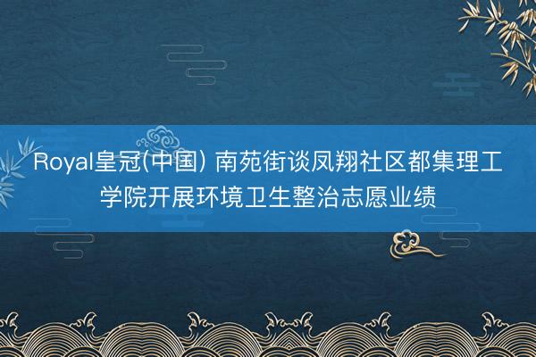 Royal皇冠(中国) 南苑街谈凤翔社区都集理工学院开展环境卫生整治志愿业绩