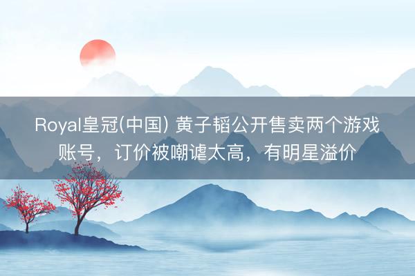 Royal皇冠(中国) 黄子韬公开售卖两个游戏账号，订价被嘲谑太高，有明星溢价