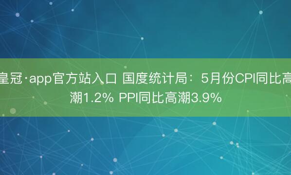 皇冠·app官方站入口 国度统计局：5月份CPI同比高潮1.2% PPI同比高潮3.9%